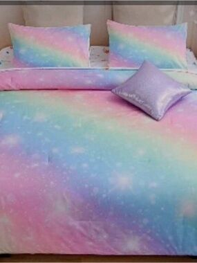 Pastel Rainbow Star Bedding Set - Multi Color
